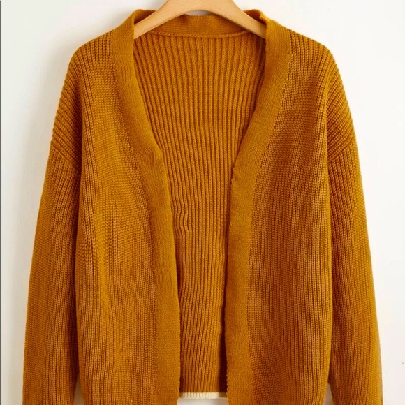 SHEIN Plus Open Front Drop Shoulder Solid Cardigan - Picture 1 of 4